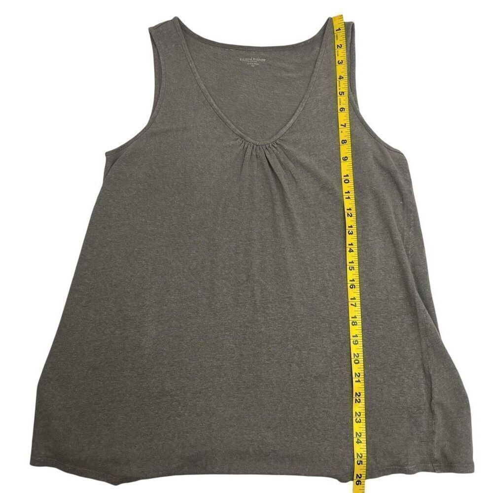 Eileen Fisher Womens 100% Linen V-Neck Knit Tank Top Gray Size Petite Medium - Picture 16 of 16